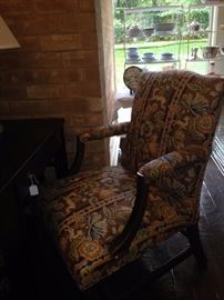 Impressive mahogany upholstered chair