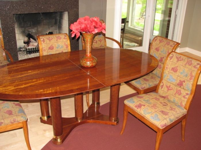 Henredon Triophe (Brazillian Daniella) dining room table & chairs.  Table could be a conference room table