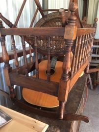 Vintage Rocking Baby Bed, Vintage Guitar