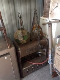 Gas heater, Stained glass swag lamps