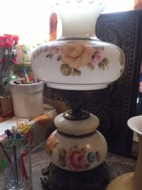 Parlor Lamp with Rose design