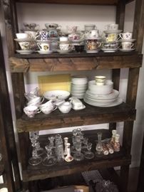 Staffordshire, Noritake, Lenox, Crystal, Cups, Plates, Candle Holders, Luncheon Plates, Bowls, Creamers, Sugar & Butter Serving Pieces
