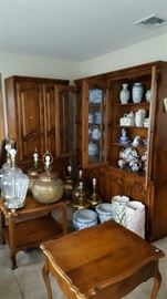 Ethan Allen Furniture.  All wood Armoire and End Tables.