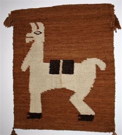 Various Wall Hangings: Woven Llama