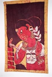 Various Wall Hangings: 20”x32” Batik Art Tapestry