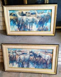2 Mid Century Horse Prints