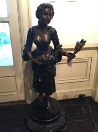 French Bronze Statues, Male & Female.