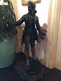 French Bronze Statues, Male & Female.