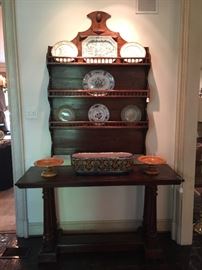 Rustic Plate Rack & Console Table.