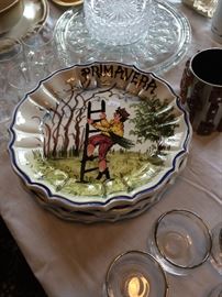 Italian ceramic plates signed Bassamo on bottom