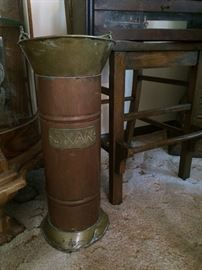 Skan brass and copper umbrella stand (Made in Holland)