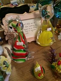 Murano glass kitties