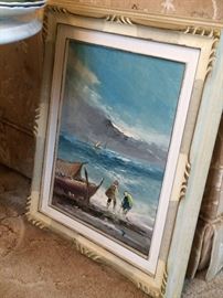 MCM paintings with gold decorative frame