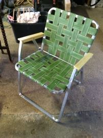 Vintage folding aluminum lawn chair