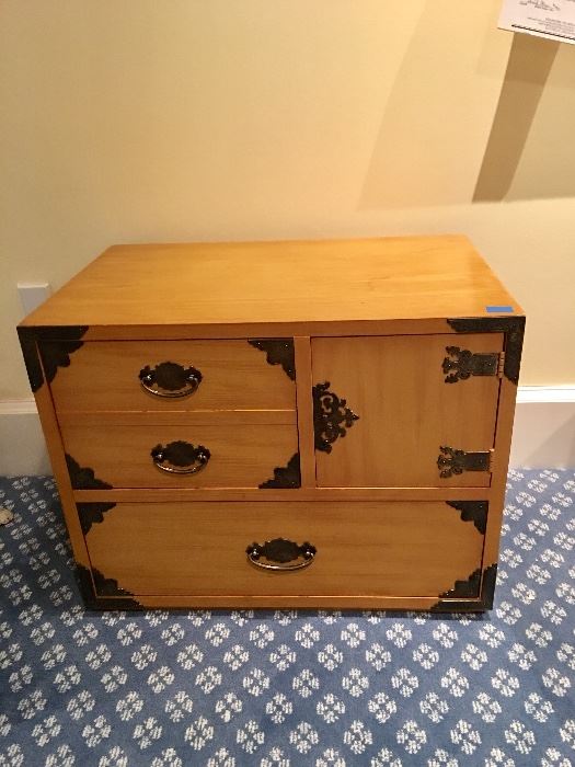 Thomasville Asian-style campaign chest/side table