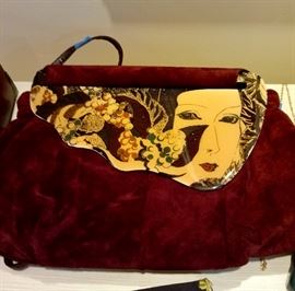 Patricia Smith hand painted moon bag