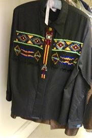 Native American beaded ladies shirt