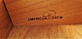 4 Pc. American Drew Bedroom Set: Queen Bed, 7 Drawer Dresser w/Mirror, 6 Drawer Chest on Chest, 3 Drawer Night Stand