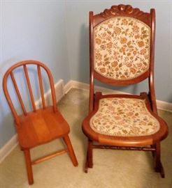 Folding Rocking Chair & Child’s Chair