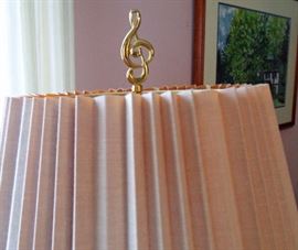 Floor Lamp: Brass, Iron, 1 w/Treble Clef Finial