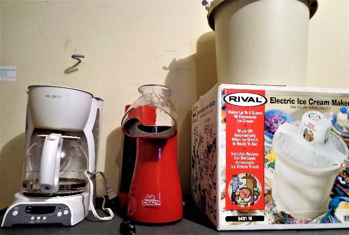 “Mr. Coffee” Coffee Maker; Air Crazy Popcorn Maker; Rival Elec. Ice Cream Maker