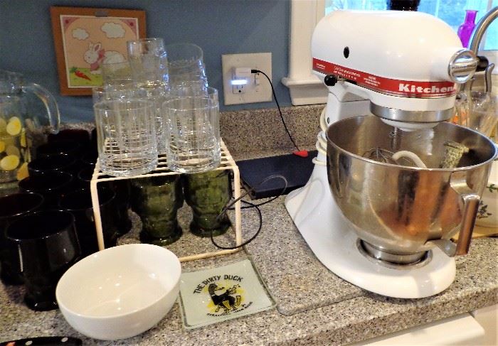 KitchenAid Mixer & Glasses