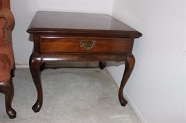 One of two matching end tables.