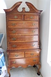 Nice tall high boy chest in two pieces.