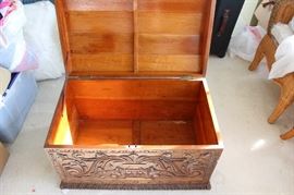 Inside storage trunk.