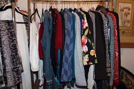 Racks of brand new St Johns clothing.