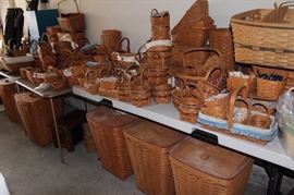 Huge amount of new Longaberger baskets some editions from 1980, hampers, pic nic baskets, they are all here including Commemorative ones.