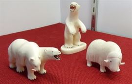 Standing bear - Hubert Kokuluk;  Musk ox - Teddy Pullock
