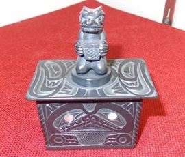 "Legend of Bear Mother" argillite box - Lionel Samuels 