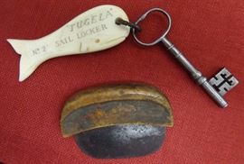Fabulous early Ulu;  whalebone key tag