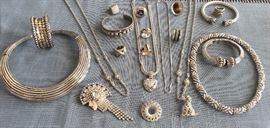 Small selection of many silver and sterling pieces.  