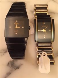 Mens and women's Rado watches.