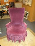 slipper chair,purple velvet