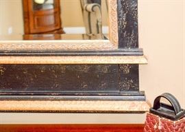 SOLD--Lot #306, Large Black & Gold Wall Mirror, (Approx. 60" L x 32" W), $150