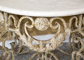 BUY IT NOW!  Lot #307, Iron & Stone Occasional / Entry / Foyer Table, (Approx. 39" Dia x 30" H), $300