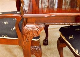 SOLD--Lot #312, Gorgeous Ball & Claw Dining Table with 6 Chairs & 2 Leaves, (Without Leaves Approx. 75" L x 45-1/4" W x 29-1/4" H, Leaves are each 19-1/2"), $1,000