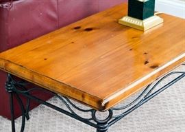 BUY IT NOW!  Lot #315, Iron & Wood End Table, (Approx. 33" L x 32" W, 17" H), THERE ARE 2 OF THESE--$60 Each