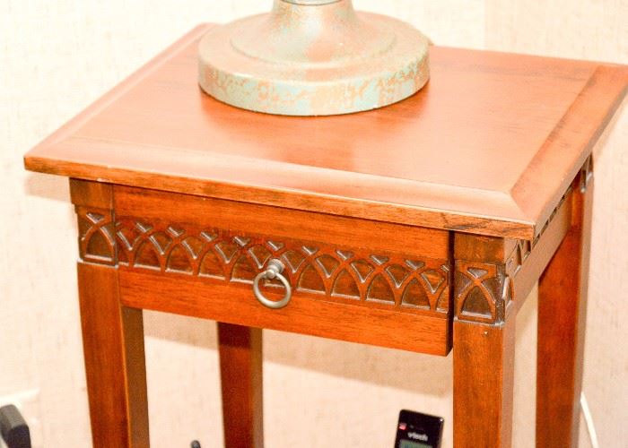 BUY IT NOW!  Lot #317, Small Wood End Table with Drawer, $50