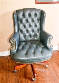 BUY IT NOW!  Lot #320, Executive Office Chair, Tufted with Nailhead Trim, (Approx. 28" W x 18" D x 43" H, Seat is 18" H), $200