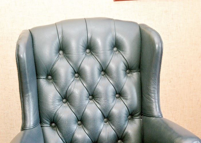 BUY IT NOW!  Lot #320, Executive Office Chair, Tufted with Nailhead Trim, (Approx. 28" W x 18" D x 43" H, Seat is 18" H), $200