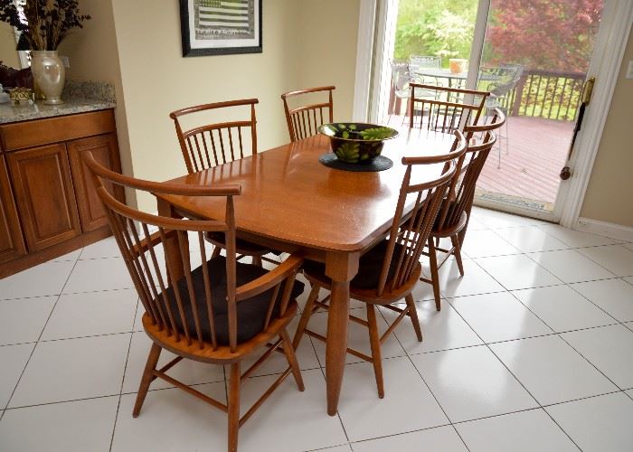 BUY IT NOW!  Lot #322, Dining / Kitchen Table with 7 Chairs, (Approx. 76" L x 38" W x 29" H), $300