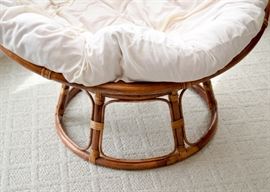BUY IT NOW!  Lot #325, Papasan Chair, Stain on Cushion, $40