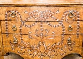 BUY IT NOW!  Lot #331, Pretty Painted Bombe Chest of Drawers (Approx. 44-1/2" L x 20" W x 36"H), $300