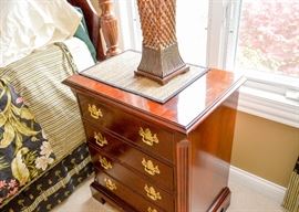 BUY IT NOW!  Lot #334, Pair of Thomasville Mahogany Nightstands, (Each approx. 26" L x 17" W x 31-1/2" H), $300