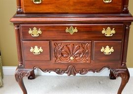 BUY IT NOW!  Lot #335, Mahogany Highboy Chest, (Approx. 37" L x 19" W x 83" H), $450