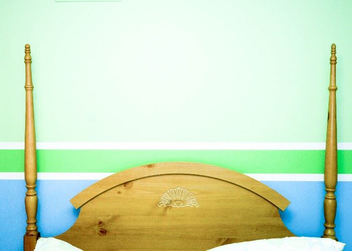 BUY IT NOW!  Lot #340, Full-Size Pine 4-Poster Bed, (Posts are approx. 71" H), $200